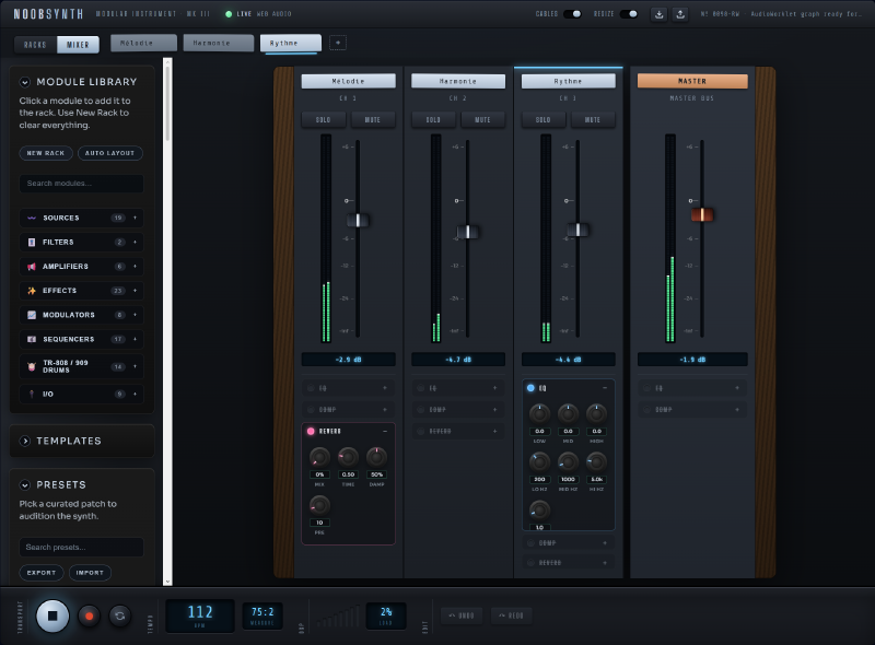 La console de mixage